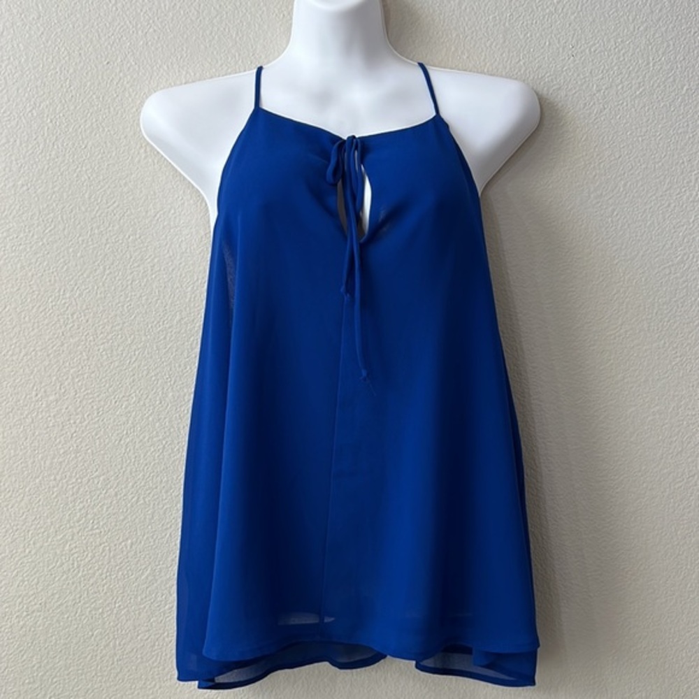 Lily Star blue flowy tank top. Size 2X